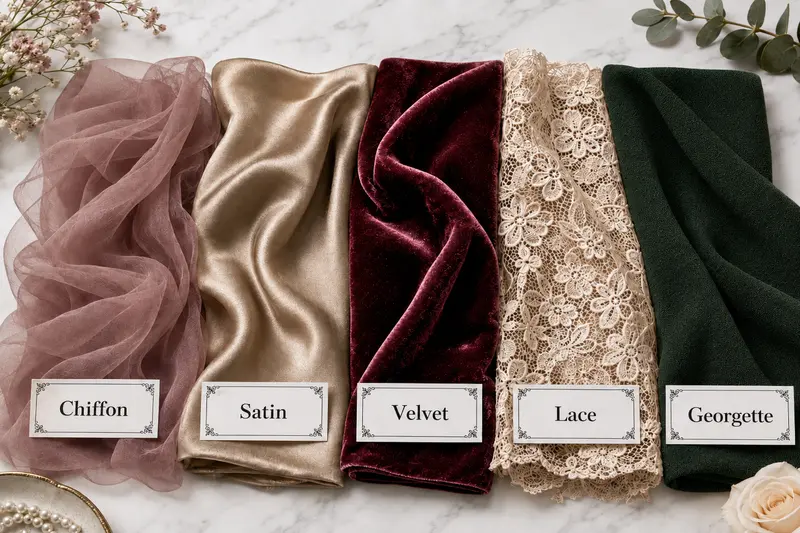 Best Fabrics for a Woman Long Gown