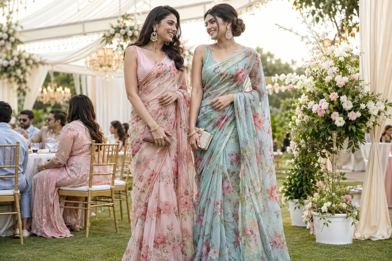 Designer Saree Styles for Reception Guests