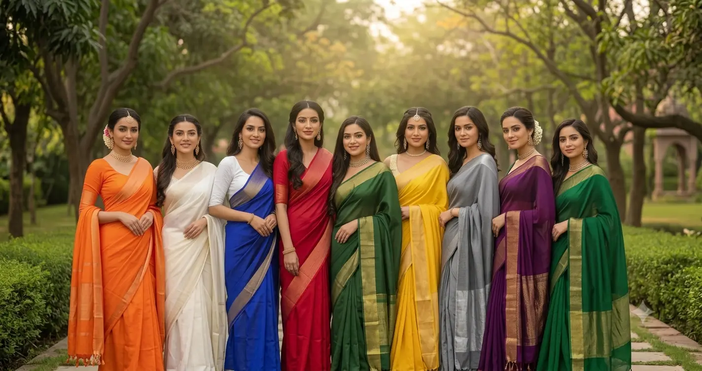 Navratri Colours Saree Guide: 9 Days, 9 Colours & What to Wear